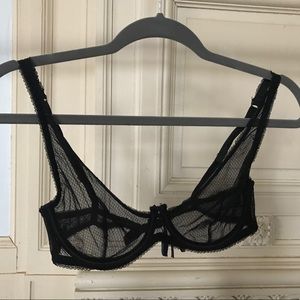 Sheer black underwire bra